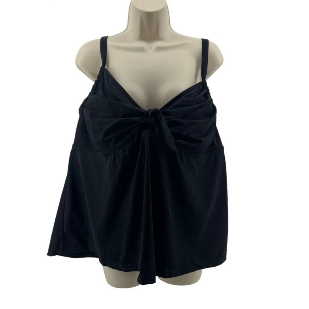 Swimsuits for All Black Tankini Top Size 24 NOTE: Does NOT Have Straps
